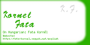 kornel fata business card